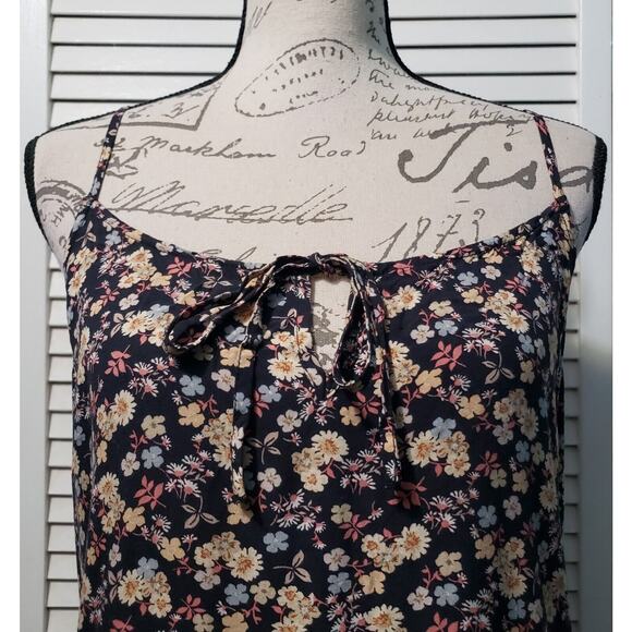 Dress Forum Los Angeles Floral Spaghetti Strap Dress Women's Medium Navy Mini - Picture 3 of 9